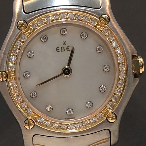 EBEL Wave Diamond 2 Tone Bracelet 18K YG/SS Watch - Picture 2 of 16